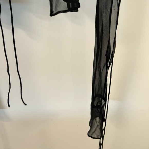 Christopher Esber Ruffled Tie Silk Shirt AU size 6 Black NWT - Picture 10 of 10